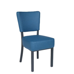 silla tapizada azul modelo bohemia