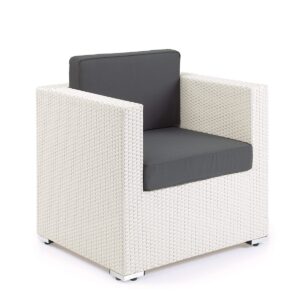 sillón modelo espacio1 de médula color blanco con cojines color antracita
