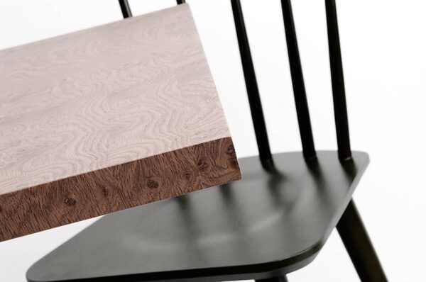 Tablero de mesa de MDF con chapa de madera natural y montaje en folding Fal