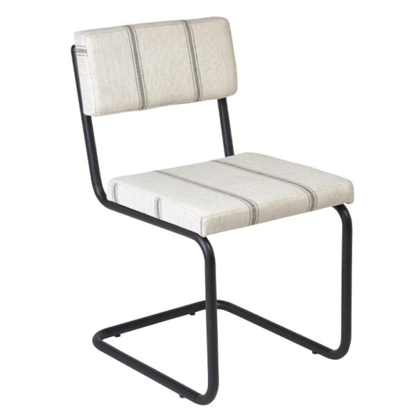 silla acero negro tapizada tela especial