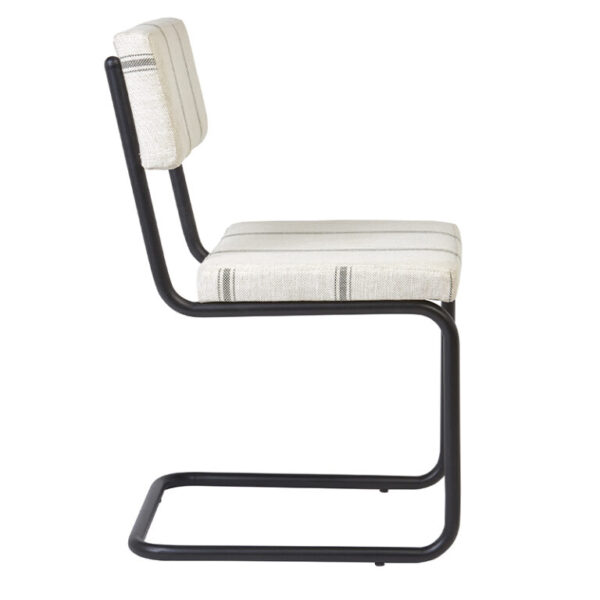silla acero negro tapizada tela especial