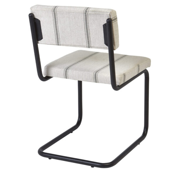 silla acero negro tapizada tela especial