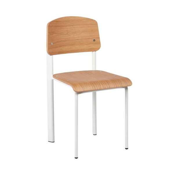 silla blanco y madera Félix
